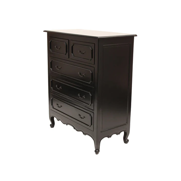 Classic Style Provence Chest of Drawers - Black