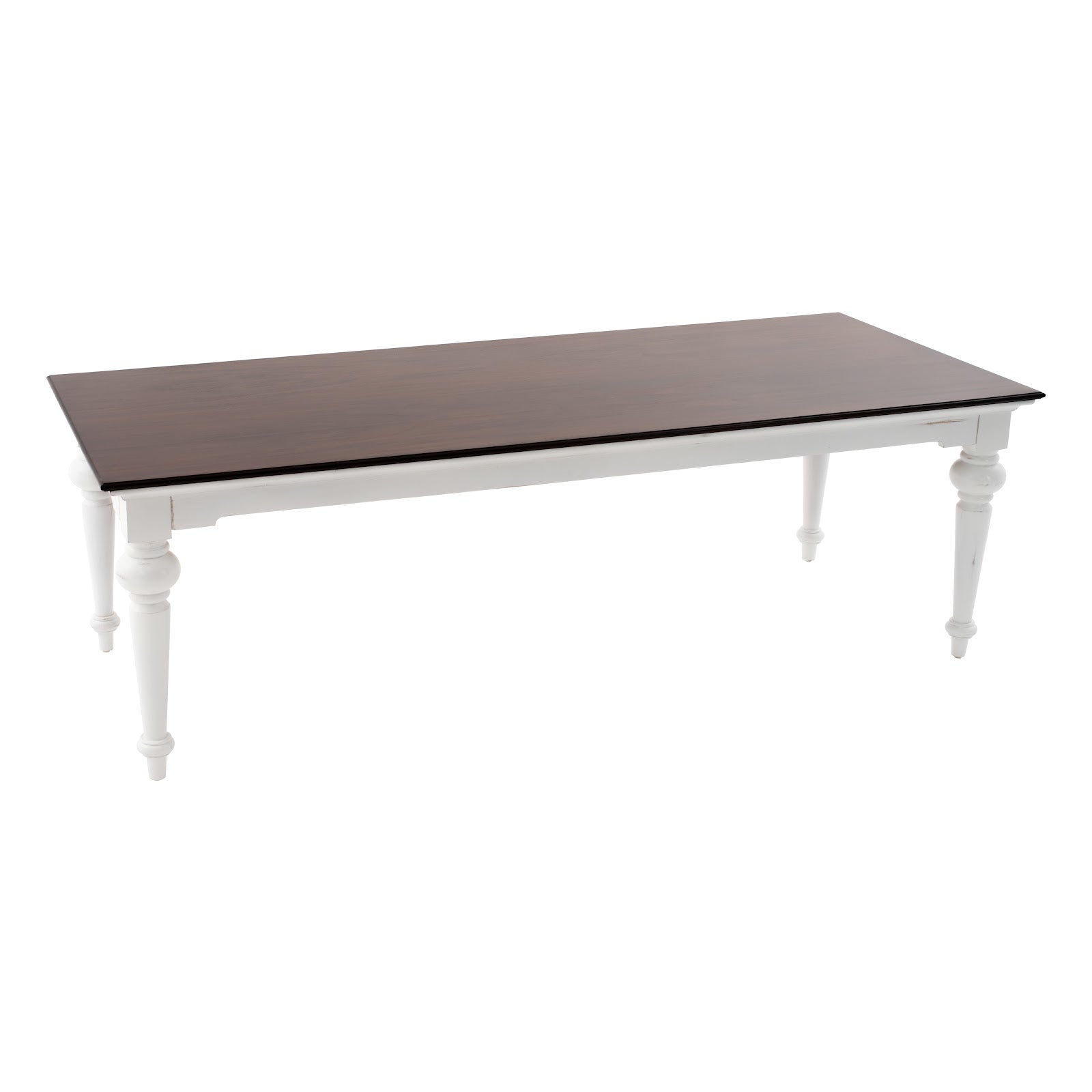 Classic Trumpet Legged Dining Table W/ Brown Top 240cms