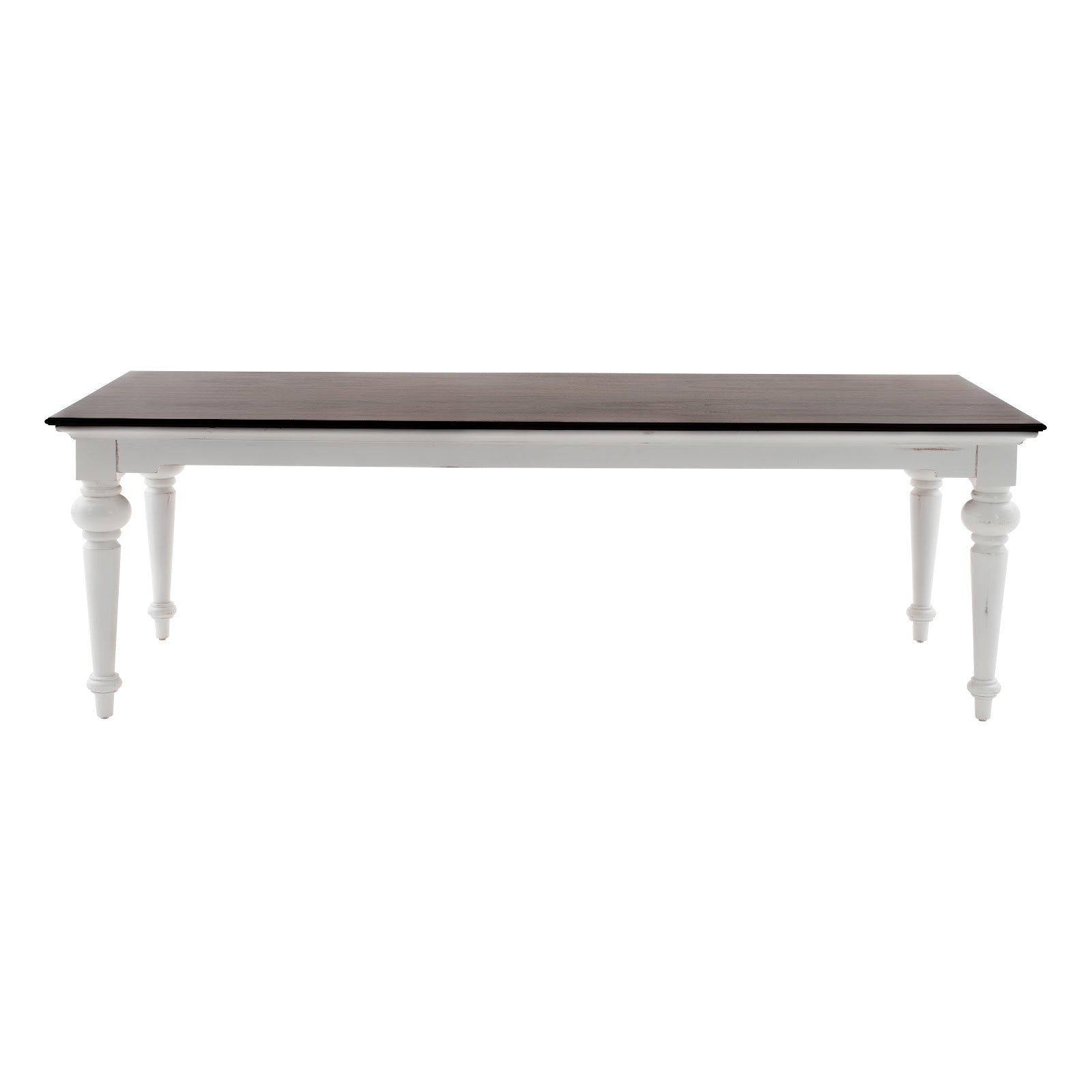 Classic Trumpet Legged Dining Table W/ Brown Top 240cms