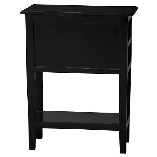 Classic Wooden 3 Drawer Sofa Table - Black