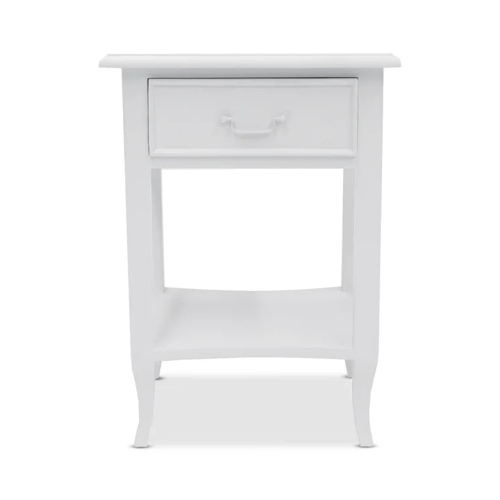 Classic Wooden Maison Bedside Table - White