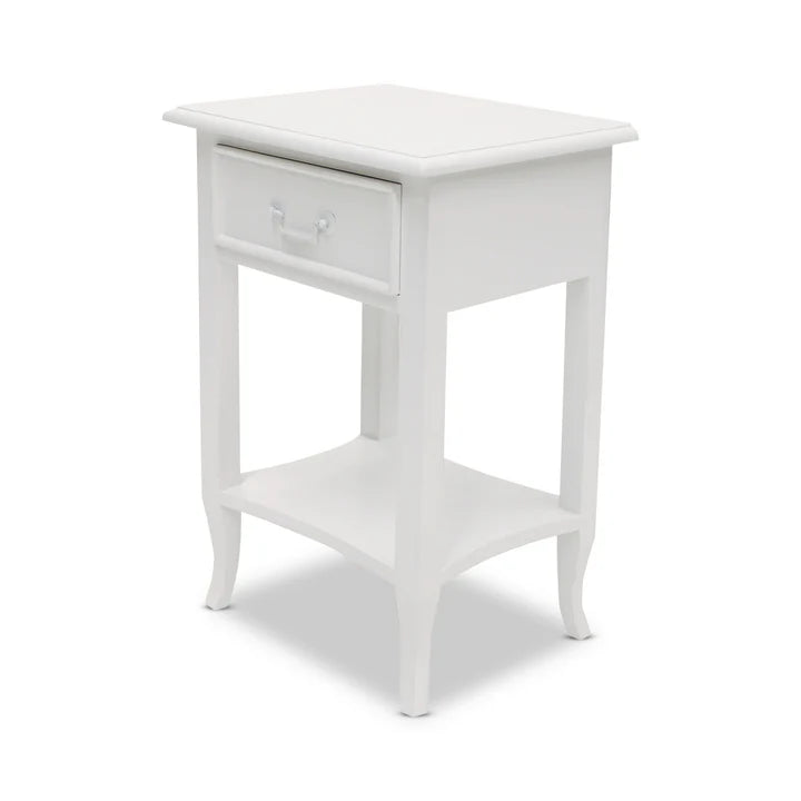 Classic Wooden Maison Bedside Table - White