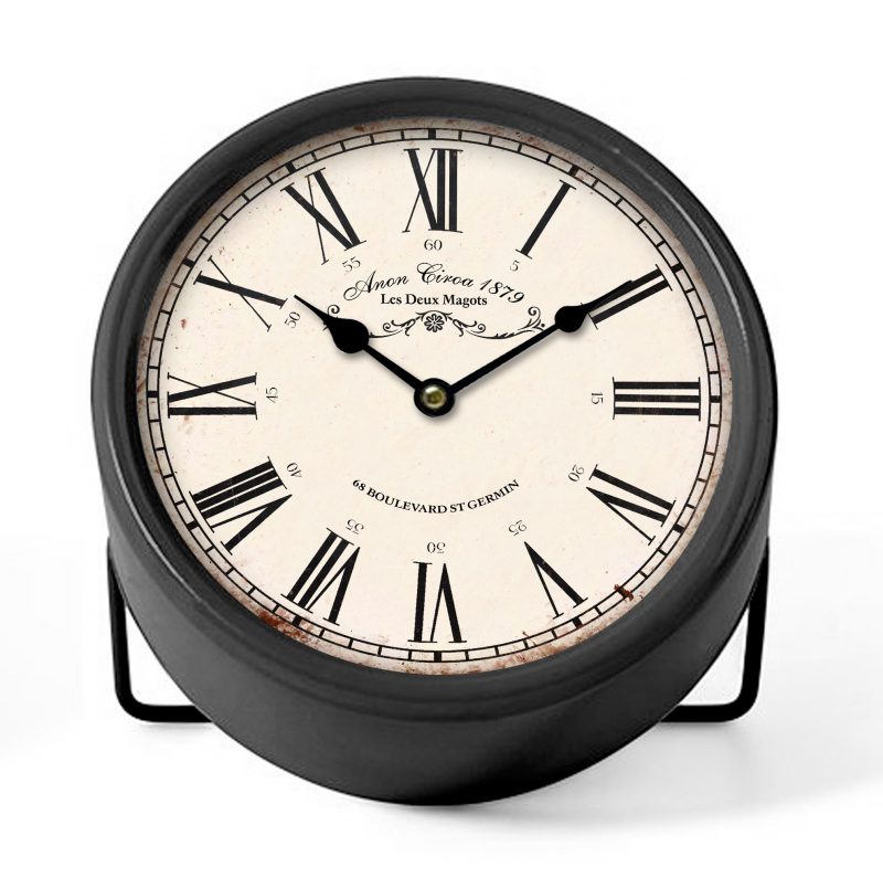 Classical Metal Wall/Tabletop Alarm Clock - Black