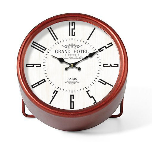 Classical Metal Wall/Tabletop Alarm Clock - Red