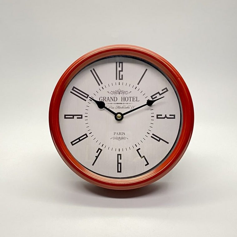 Classical Metal Wall/Tabletop Alarm Clock - Red