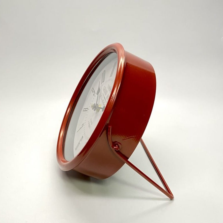 Classical Metal Wall/Tabletop Alarm Clock - Red