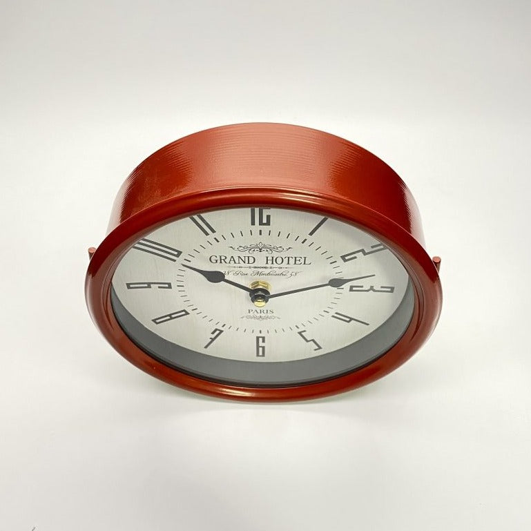 Classical Metal Wall/Tabletop Alarm Clock - Red