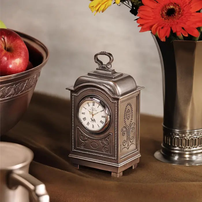 Classic and Graceful Carriage Pewter Table Clock