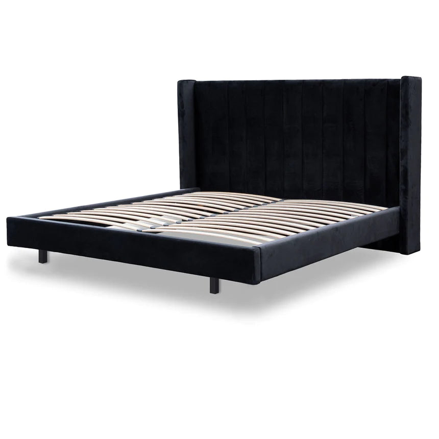 Cloud Nine Velvet Bed Frame - Black (King)