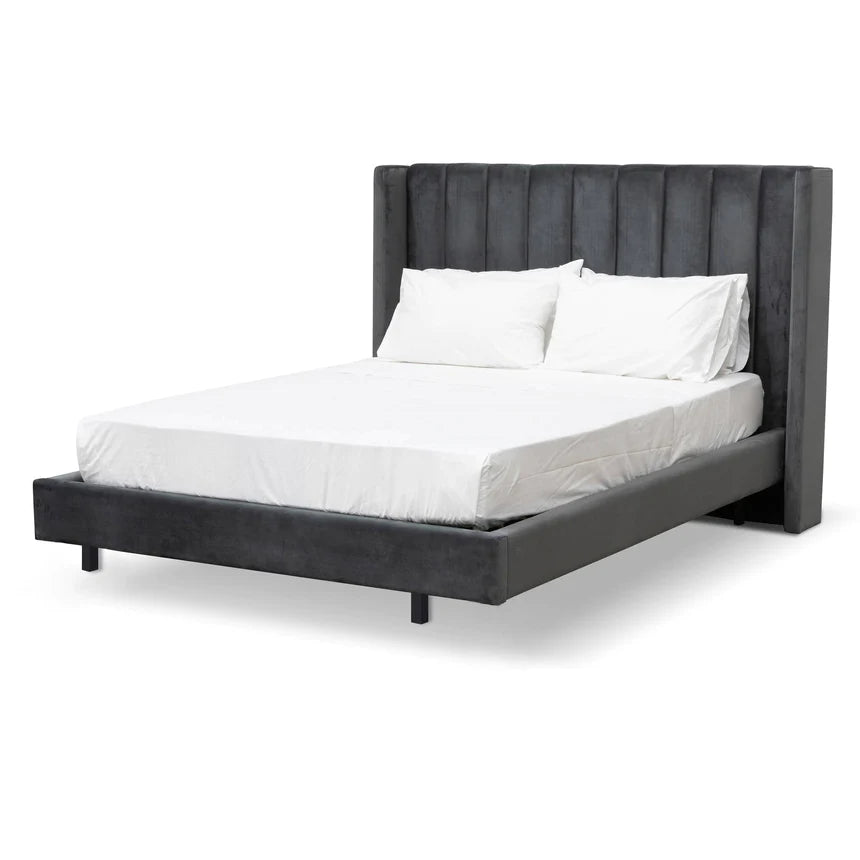 Cloud Nine Velvet Bed Frames - Charcoal (King)