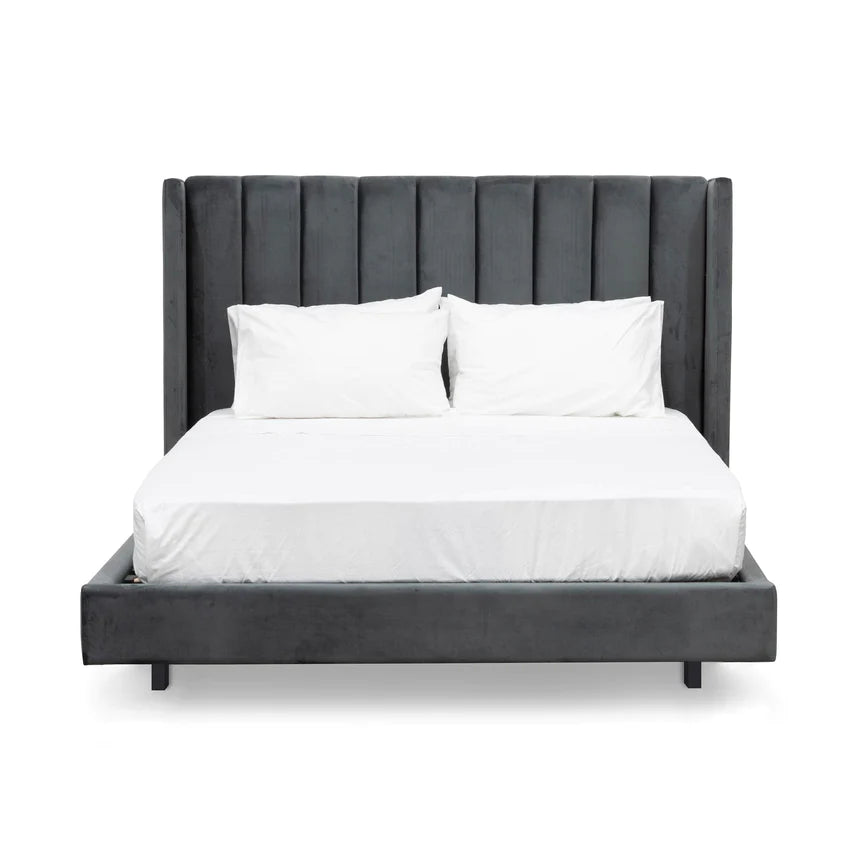 Cloud Nine Velvet Bed Frames - Charcoal (King)