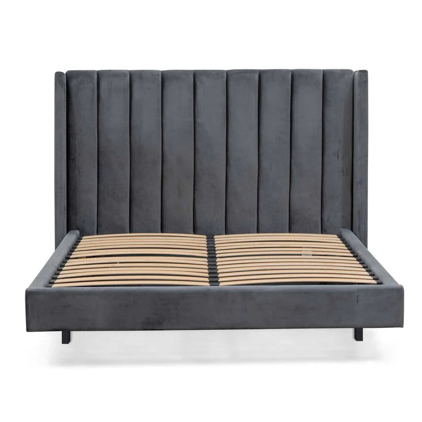 Cloud Nine Velvet Bed Frames - Charcoal (King)