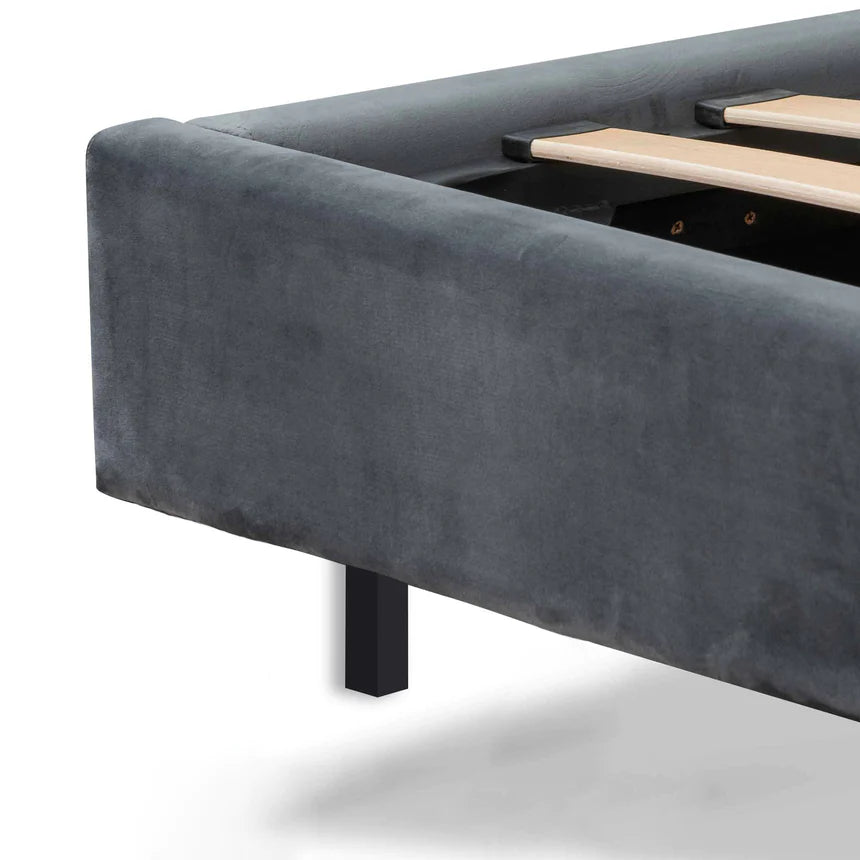 Cloud Nine Velvet Bed Frames - Charcoal (King)