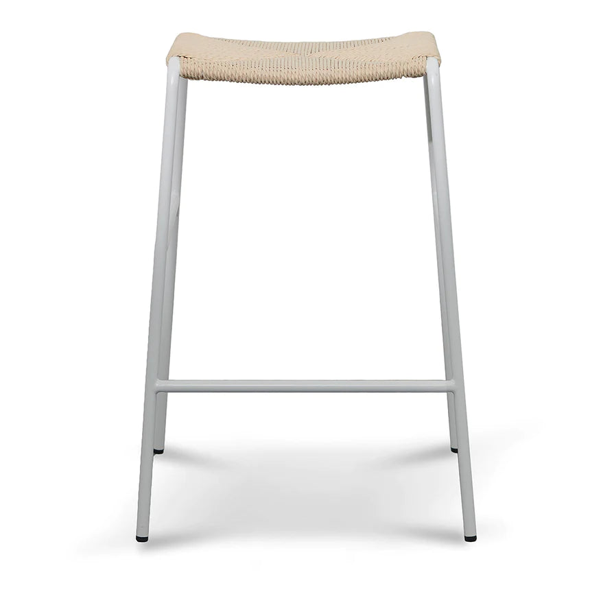 Coastal Breeze Woven Bar Stool - Natural & White (Set of 2)