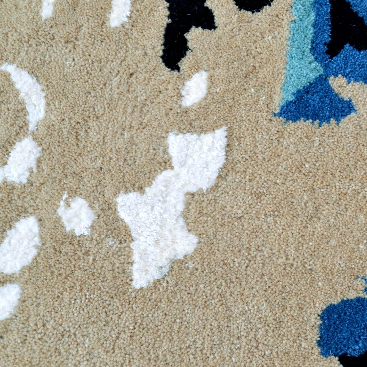 Coastal Pattern Handmade Woolen Rug - Round