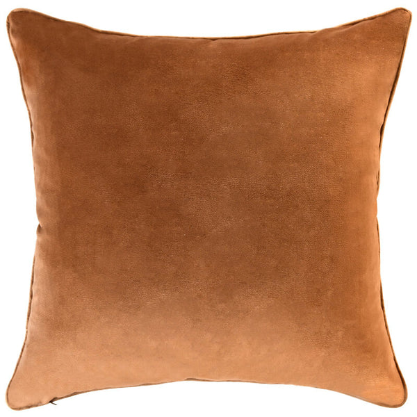 Cognac Brown Boucle Cushion with Feather Insert - 60x60cms