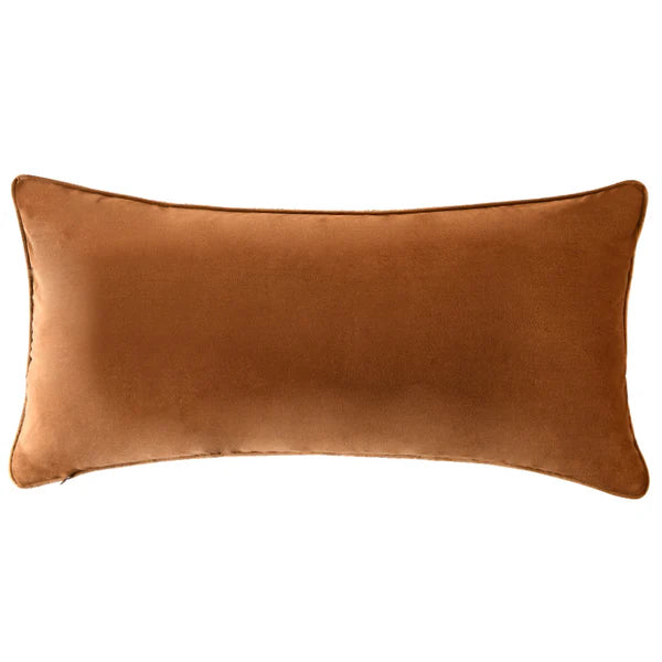 Cognac Brown Boucle Cushion with Feather Insert - 80x40cms