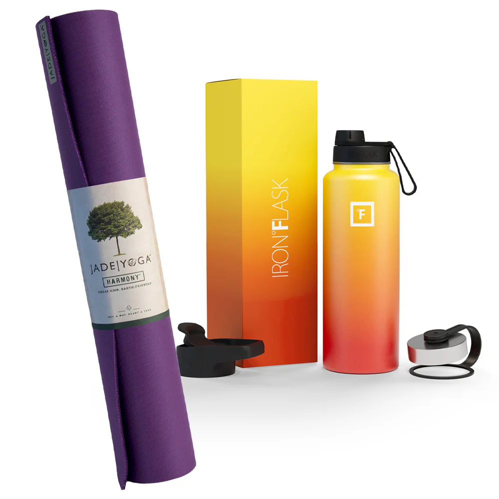 Combo Jade Yoga Voyager Mat & Flask (Available in 4 Colors)