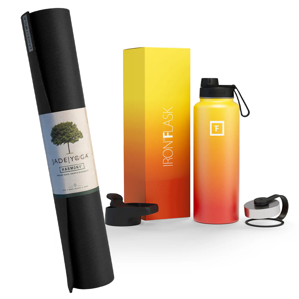 Combo Jade Yoga Voyager Mat & Flask (Available in 4 Colors)