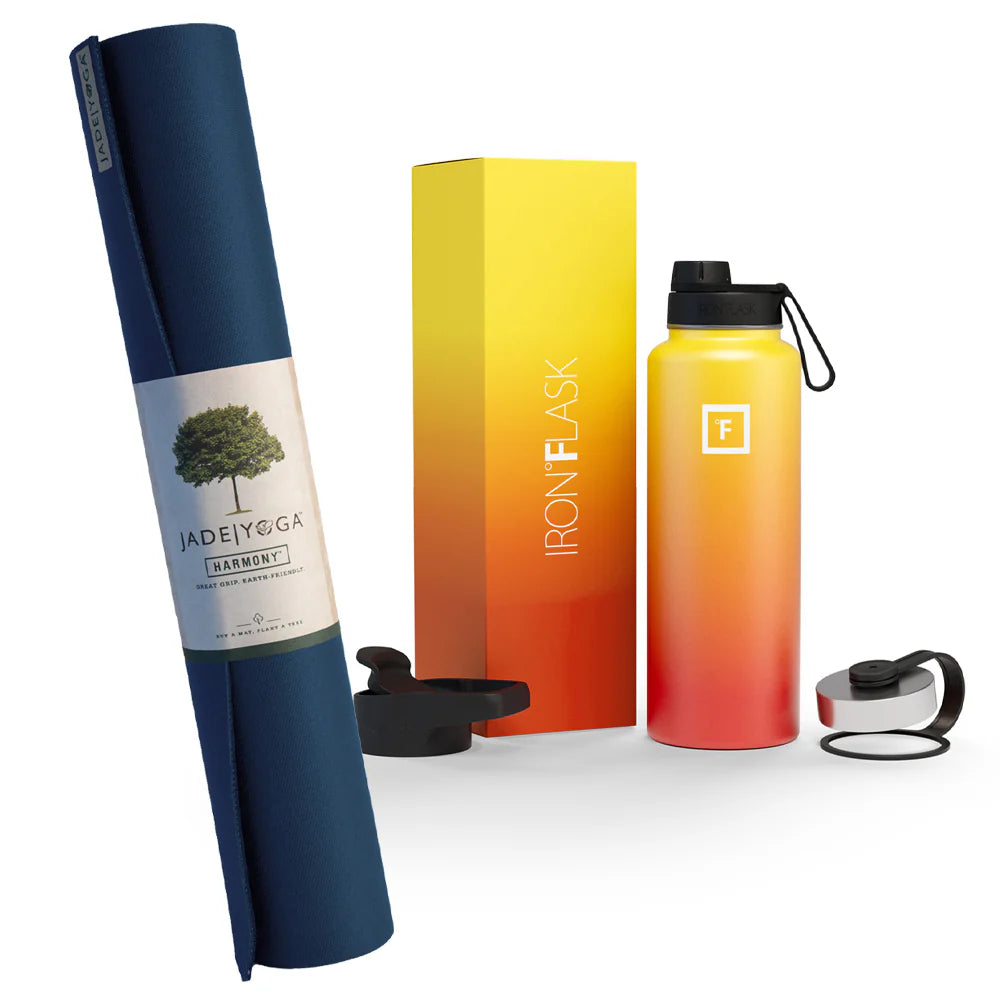 Combo Jade Yoga Voyager Mat & Flask (Available in 4 Colors)