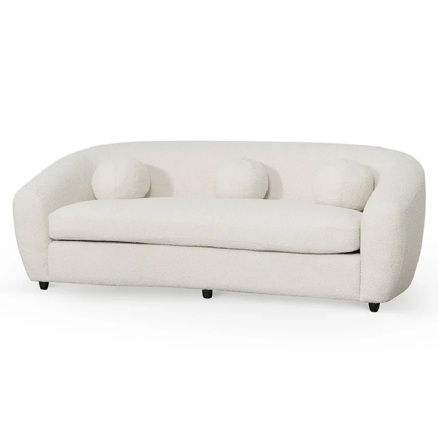 Comfort 3-Seater Sofa - Ivory White Boucle