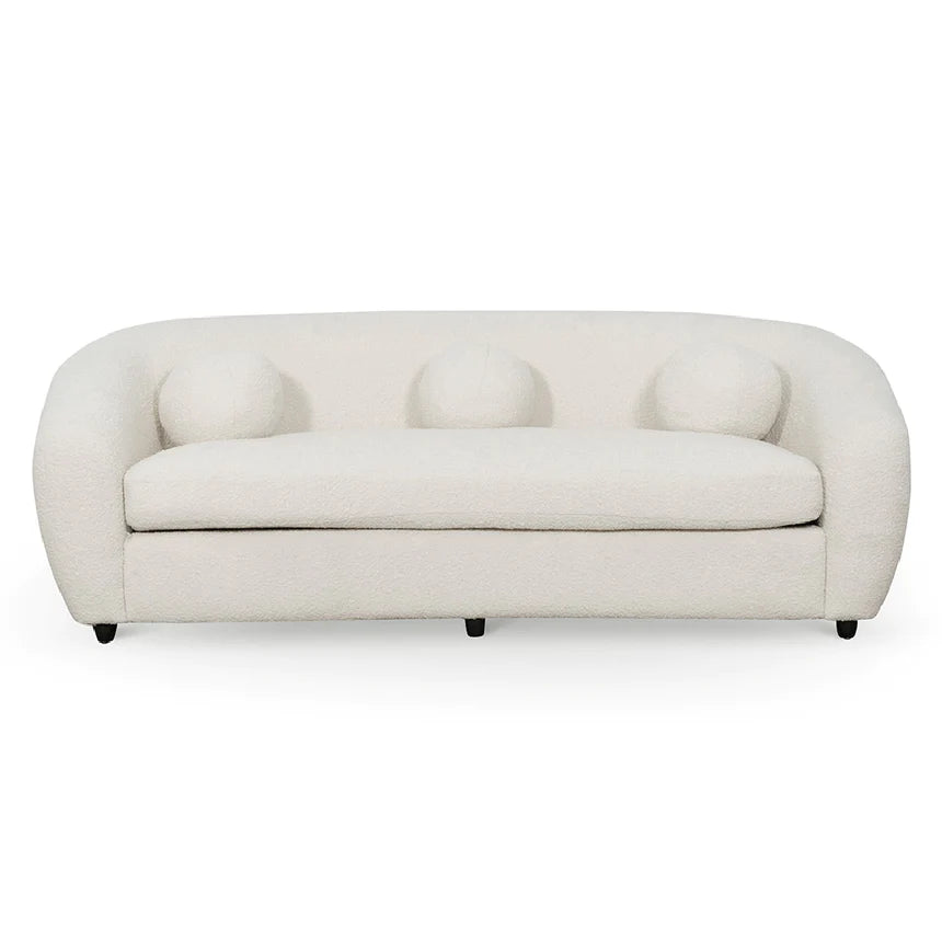 Comfort 3-Seater Sofa - Ivory White Boucle