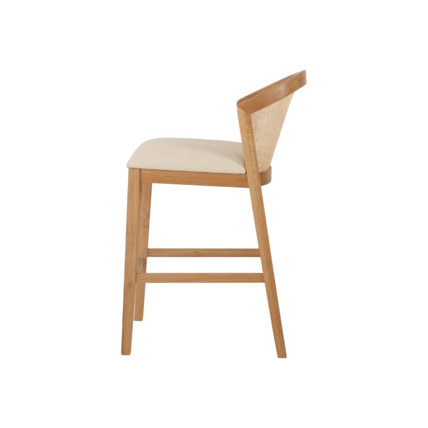 Comfort Fabric Barstool - Light Beige