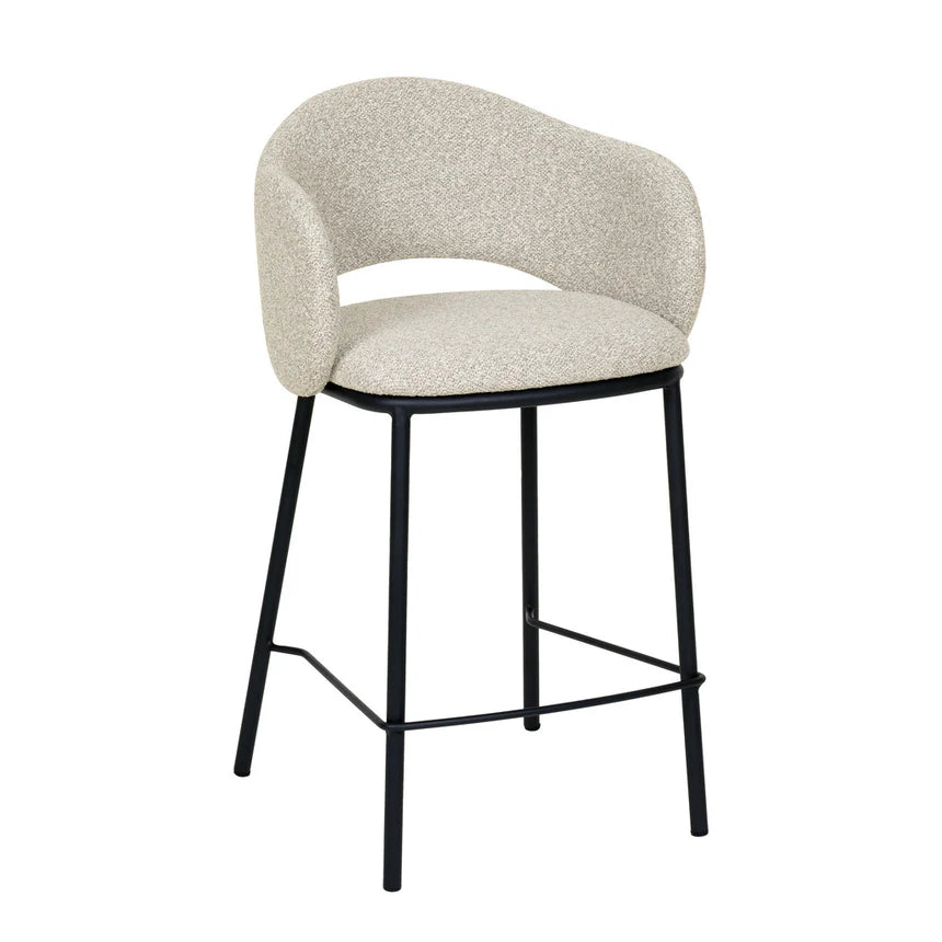 Comfortable Black Bar Stool Set of 2 - Clay Grey