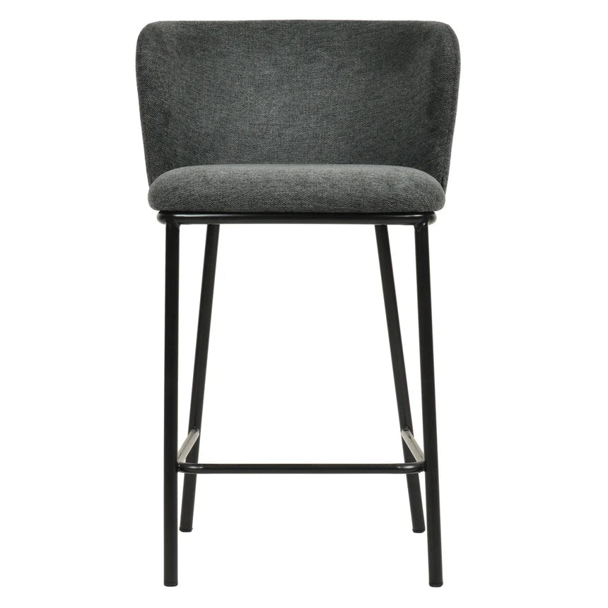 Comfortable Black Stand Bar Stool Set of 2 - Charcoal