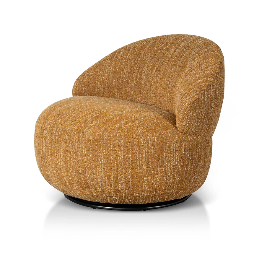 Comfort and Style Swivel Fabric Lounge Chair - Ginger Brown