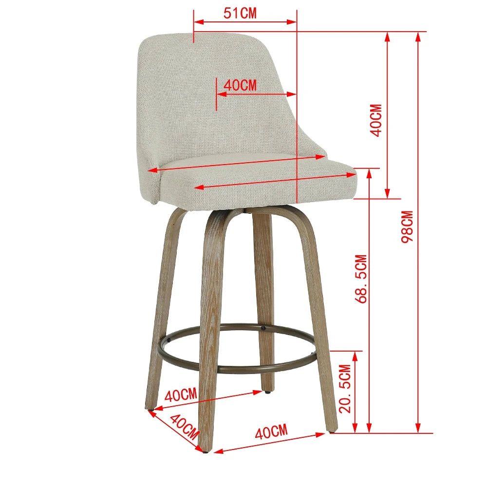 Comfy Kitchen Bar Stool with Backrest