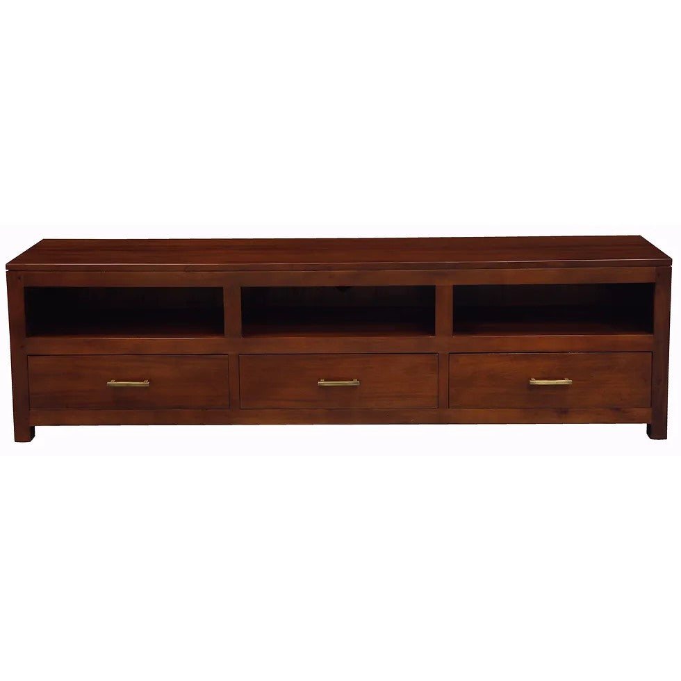 Compact Drawer Low Entertainment Unit - Brown