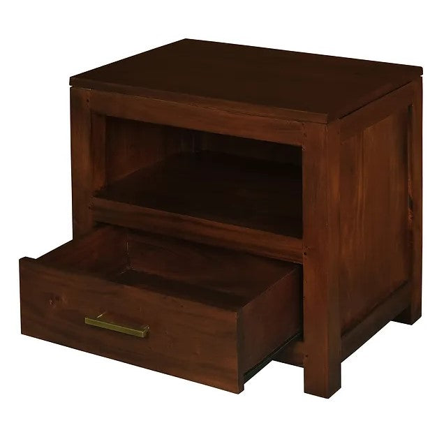 Compact Elegance 1 Drawer Lamp Table - Brown