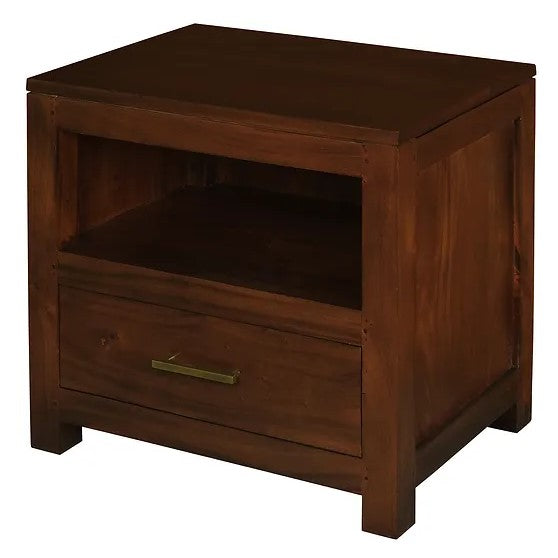 Compact Elegance 1 Drawer Lamp Table - Brown