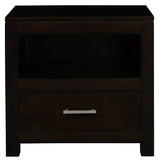 Compact Elegance 1 Drawer Lamp Table - Dark Brown