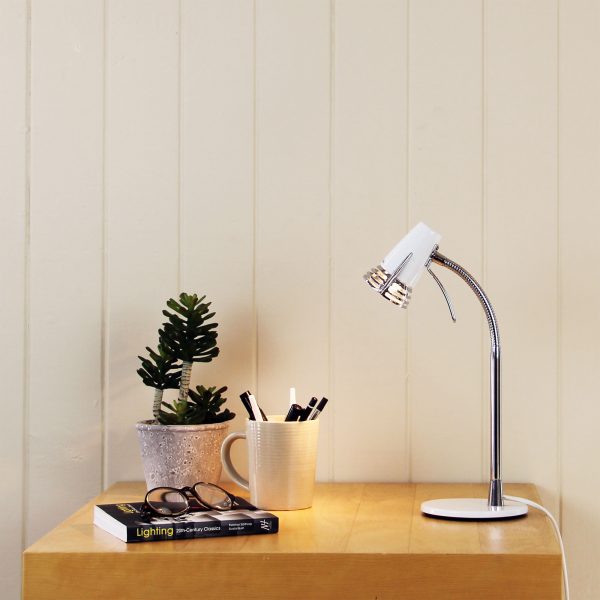 Compact LED Task Brushed Steel Lamp (Available in 3 Colors)