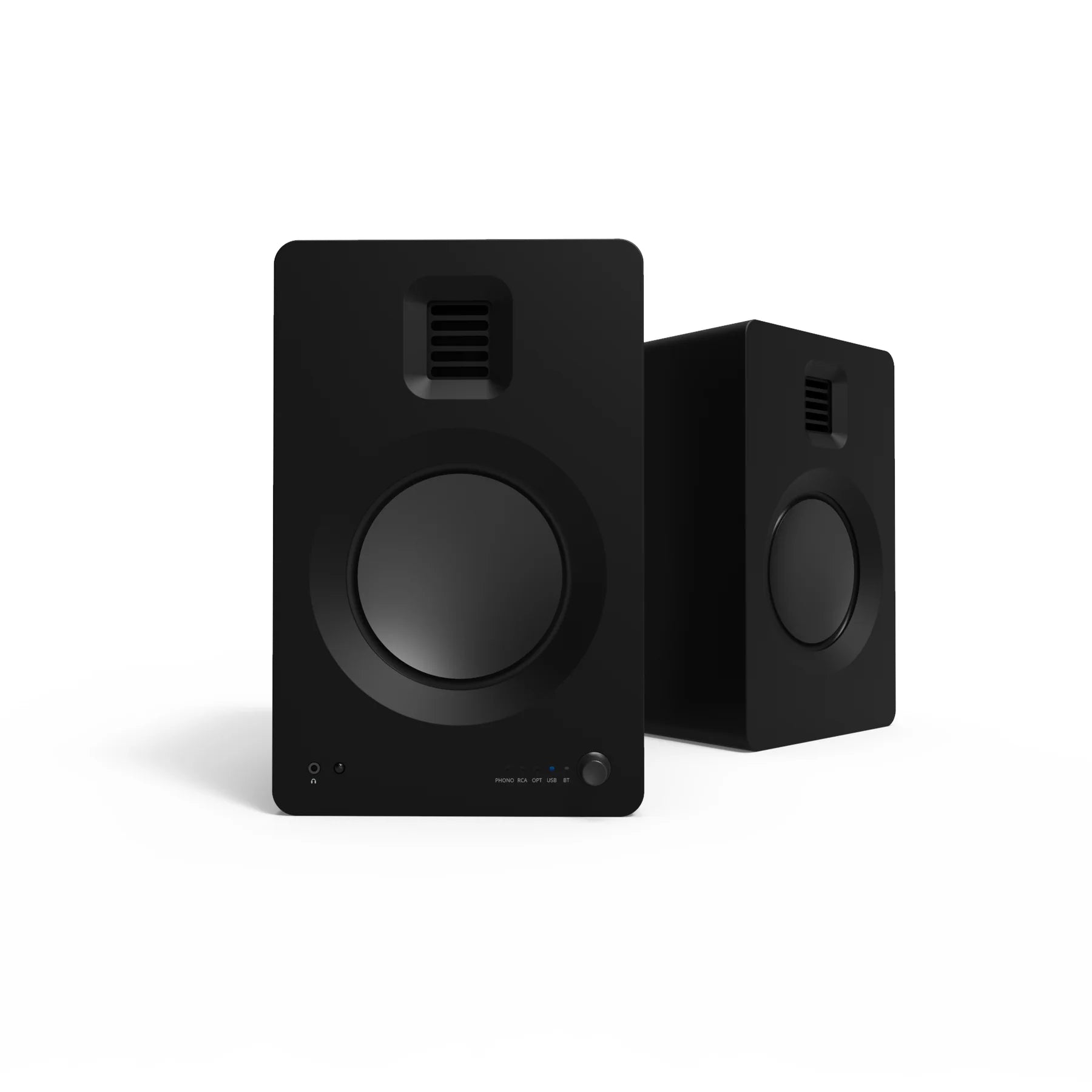 Compact Powered Bookshelf Speakers with Stand - Pair