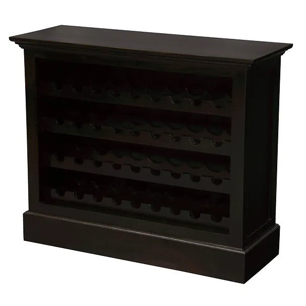 Compact Sturdy Wooden Wine Rack - Dark Brown