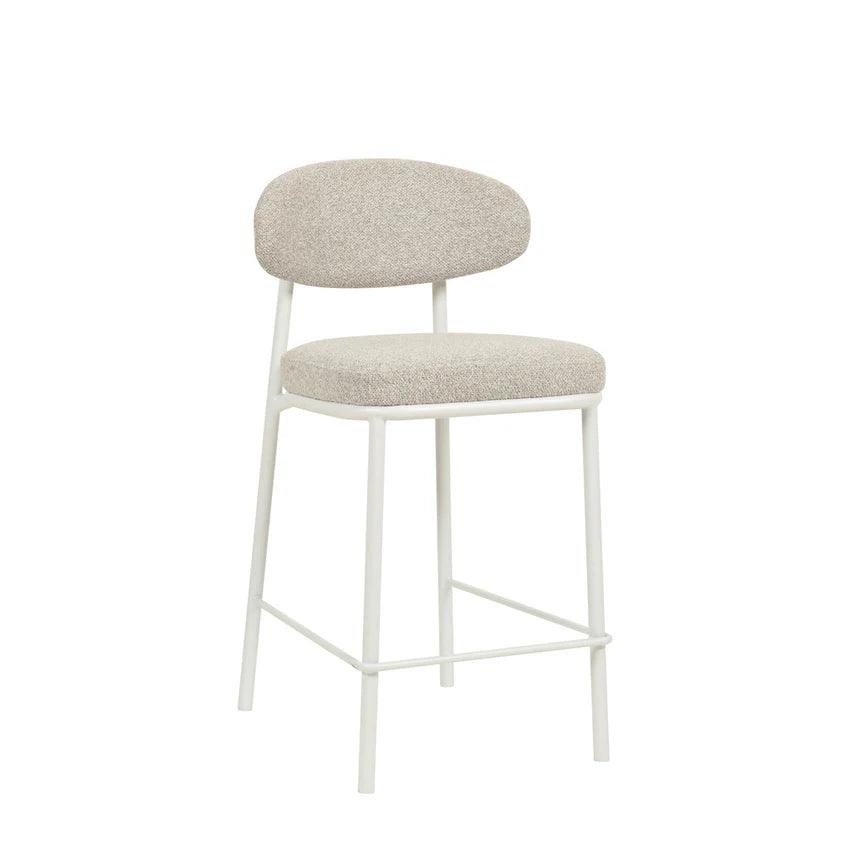 Compact White Bar Stool Set of 2 - Clay Grey