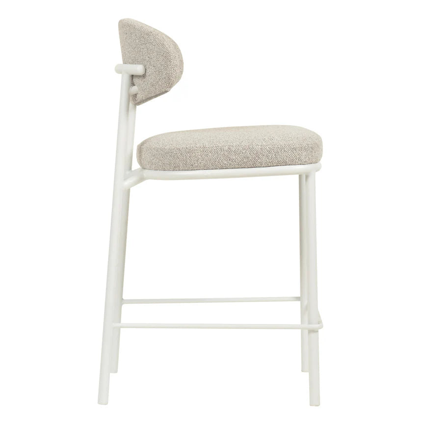 Compact White Bar Stool Set of 2 - Clay Grey