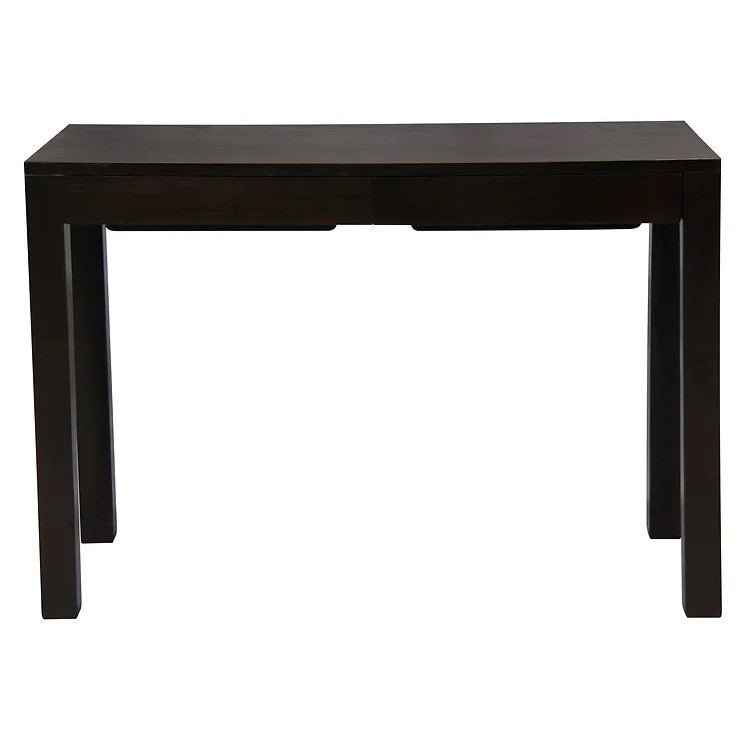 Compact Wooden 2 Drawer Desk - Dark Brown