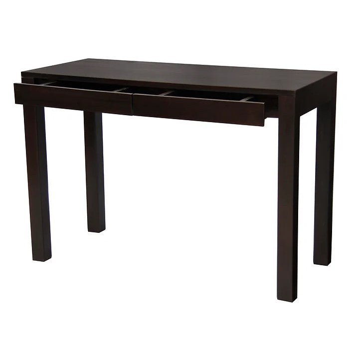 Compact Wooden 2 Drawer Desk - Dark Brown