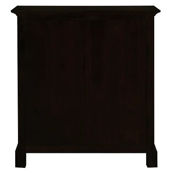 Contemporary 3 Drawer Small Display Cabinet - Dark Brown