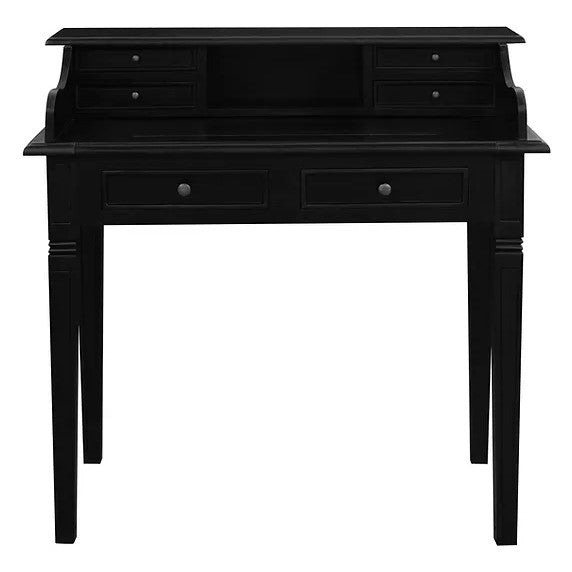 Contemporary 6 Drawer Study Desk - Black