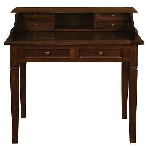 Contemporary 6 Drawer Study Desk - Brown