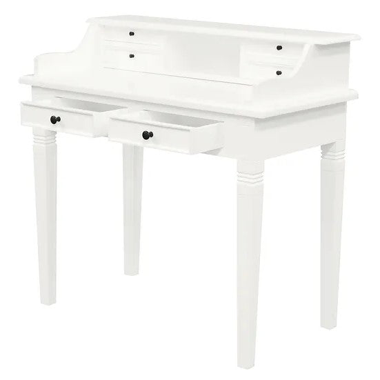 Contemporary 6 Drawer Study Desk - White