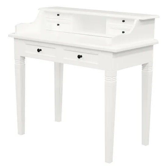 Contemporary 6 Drawer Study Desk - White