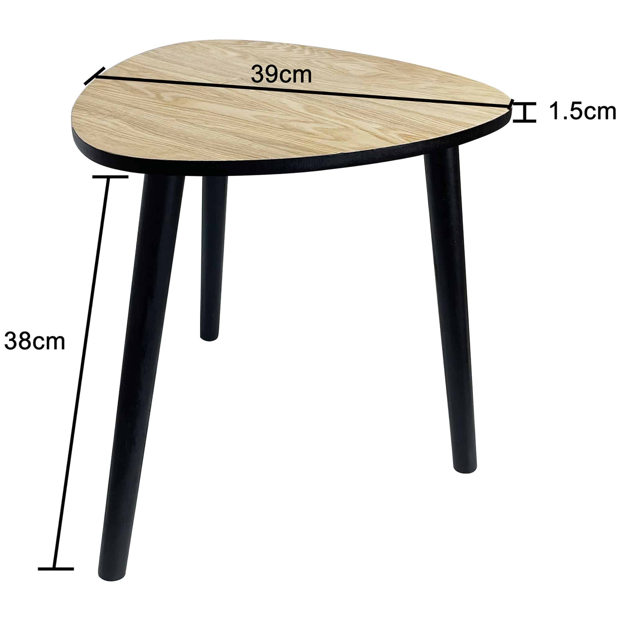 Contemporary Abstract 3-Legged Side Table 40cms