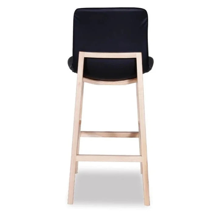 Contemporary Black Padded Wood Stool (Available in 2 Sizes)