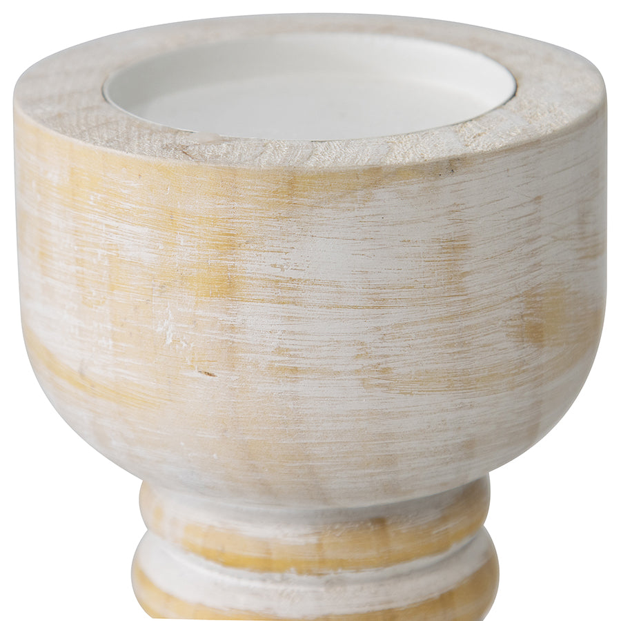 Contemporary Carved Loop Pillar Candleholder - 12x30cms